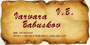 Varvara Babuškov vizit kartica